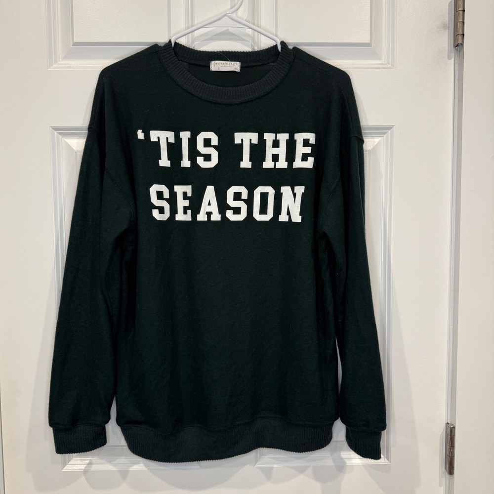 Altar'd State Intimates Tis The Season‎ Hunter Green Graphic Pullover Size XXS